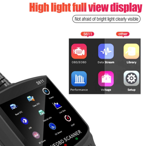Testeur intelligent portatif OBD/EOBD pour voiture (S611) SH301A290-09