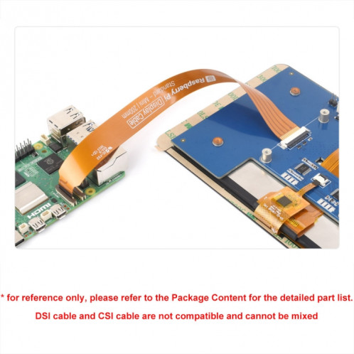 Waveshare 25947 pour Raspberry Pi 5ème écran DSI câble souple 22 broches à 15 broches câble FPC, spécification: 200mm SW4201795-06