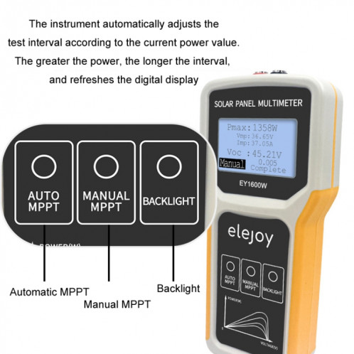Multimètre pour panneau solaire photovoltaïque elejoy 1600 W MPPT (EY1600W) SE901A1969-09