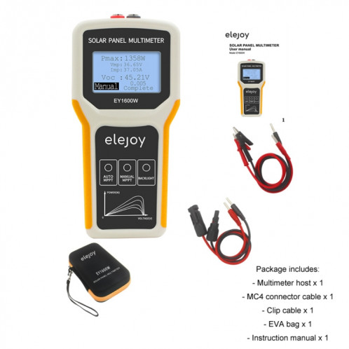 Multimètre pour panneau solaire photovoltaïque elejoy 1600 W MPPT (EY1600W) SE901A1969-09