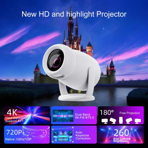 Projecteur intelligent HY400 Android 12.0 Projecteur familial portable Prise AU SH8804241-013
