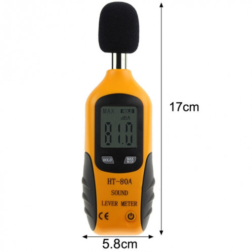 Testeur de bruit à petit écran LCD numérique HT-80A, appareil de mesure de bruit de précision portable SH1936587-07