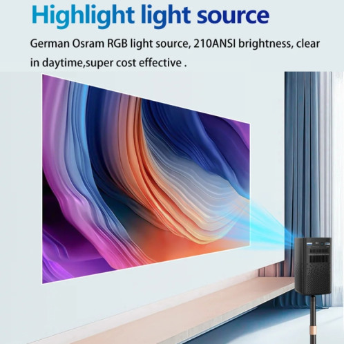 TOUMEI C900 Projecteur de musique portable d'extérieur avec batterie intégrée 4K HD Prise américaine (Noir) ST101A1573-022