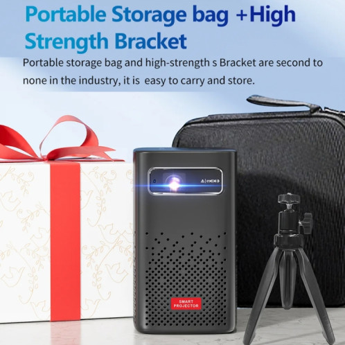 TOUMEI C900 Projecteur de musique portable d'extérieur avec batterie intégrée 4K HD Prise américaine (Noir) ST101A1573-022