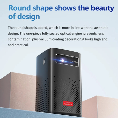 TOUMEI C900 Projecteur de musique portable d'extérieur avec batterie intégrée 4K HD Prise UE (Noir) ST102A1684-022