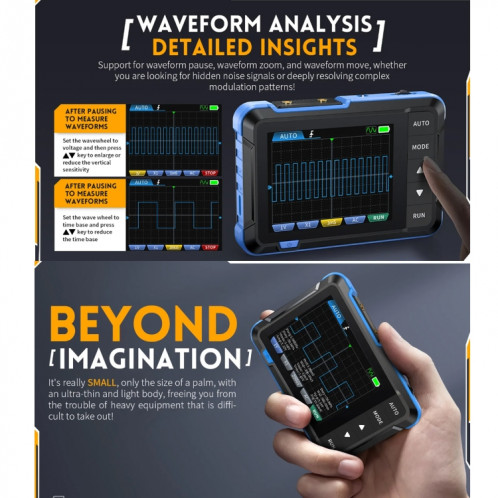 Générateur de signaux d'oscilloscope numérique portable FNIRSI 2 en 1, ensemble : mise à niveau SF2002430-010