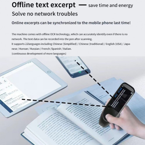 International Version Multi-language Camera Scanning Offline Translation Pen(Black) SH201A1982-012