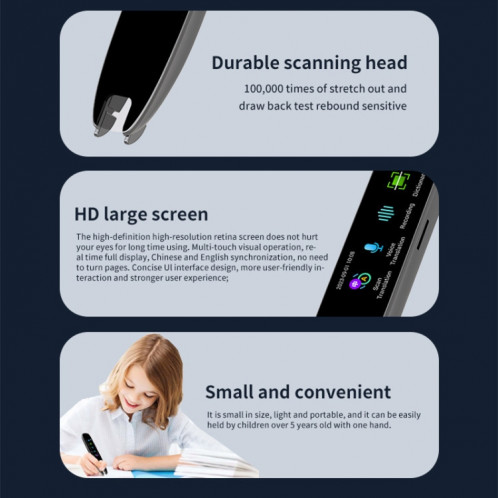 International Version Multi-language Scanning Offline Intelligent Simultaneous Translation Pen(Gray) SH701A398-011