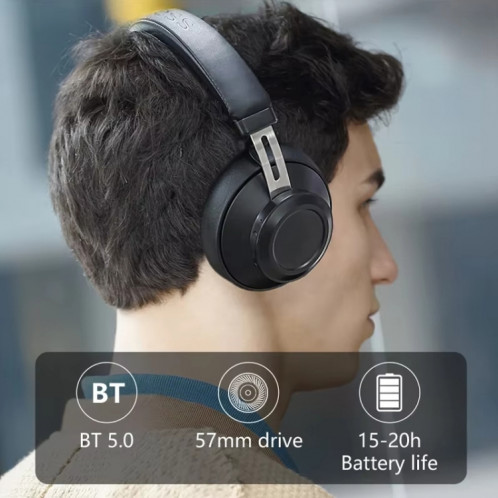 Casque serre-tête Bluetooth 5.0 Bluedio BT5 (noir) SB001A1375-011
