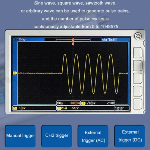 Générateur de signaux de forme d'onde arbitraire programmable à double canal JUNTEK, fréquence : 60 MHz () SH105B508-010