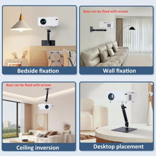 Support de projecteur à structure entièrement métallique avec support à cardan pour une rotation à 360 degrés SH2133167-010