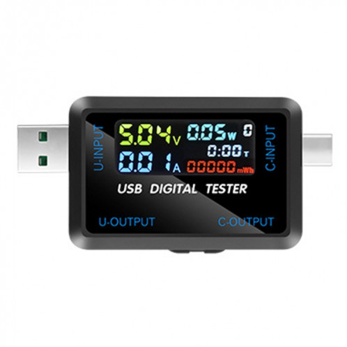 Testeur de capacité portable multifonctionnel de tension et de courant numérique 6527-Q (port USB + Type-C) SH901A582-07