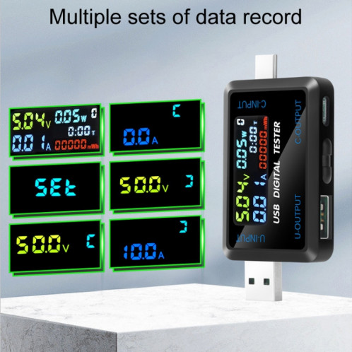 Testeur de capacité portable multifonctionnel de tension et de courant numérique 6527-Q (port USB + Type-C) SH901A582-07