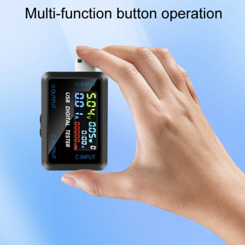 Testeur de capacité portable multifonctionnel de tension et de courant numérique 6527-Q (port USB + Type-C) SH901A582-07