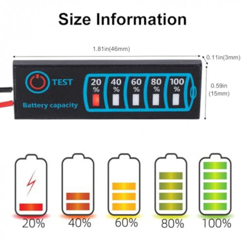 Panneau d'affichage LED universel de tension et d'électricité pour batterie au lithium-plomb 4615 SH62011845-06