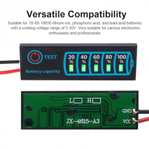 Panneau d'affichage LED universel de tension et d'électricité pour batterie au lithium-plomb 4615 SH62011845-06