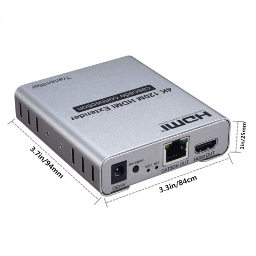 Câble HDMI simple 120 m Émetteur/récepteur Extender Émetteur HD 4K Prise UE (gris) SH903A778-013