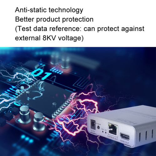 Câble HDMI simple 120 m Émetteur/récepteur Extender Émetteur HD 4K Prise UE (gris) SH903A778-013