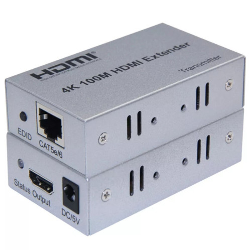 Câble Ethernet simple HDMI vers RJ45 100 m Extender 4K HD Câble Amplificateur de signal Prise américaine (Argent) SH701A897-07