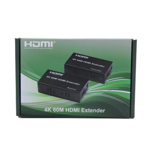 Câble Ethernet simple HDMI vers RJ45 60 m Extender 4K HD Câble Amplificateur de signal, émetteur + récepteur Prise américaine (Noir) SH301A735-04