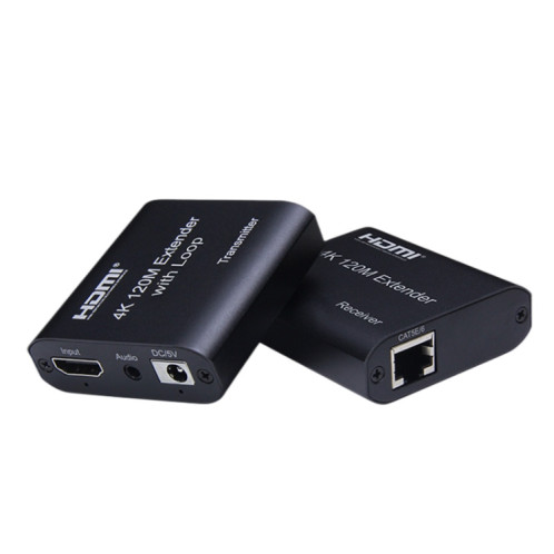 Câble réseau simple HDMI vers RJ45 120 m Extension de réseau HD 4K, récepteur + émetteur Prise britannique (noir) SH602A671-011