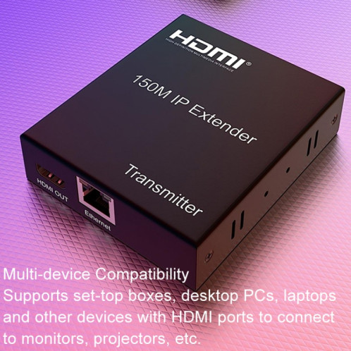 Câble d'extension réseau HDMI 150 m IP un à plusieurs écrans d'ordinateur, émetteur + récepteur, prise américaine SH2360343-09