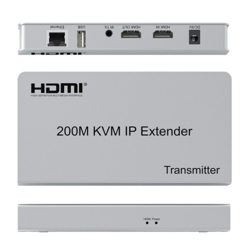 KVM 200m HDMI IP Extender RJ45 Câble réseau Extender vidéo, émetteur + récepteur, prise américaine SH2375232-09