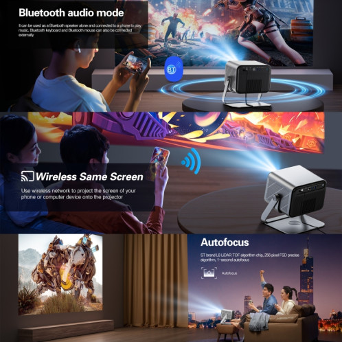 TOUMEI X6 4K HD Home Cinéma Bureau Enseignement Microphone Karaoké Projecteur GTV Google Systems (Prise UE) ST501C216-012