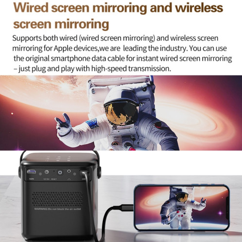Projecteur sans fil 3D Wifi TOUMEI S8 1080P/4K DLP Android 11.OS Prise UE ST1003385-025