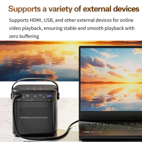Projecteur sans fil 3D Wifi TOUMEI S8 1080P/4K DLP Android 11.OS Prise UE ST1003385-025