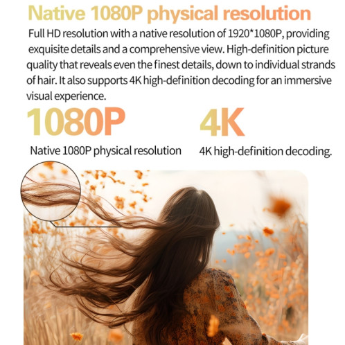 Projecteur sans fil 3D Wifi TOUMEI S8 1080P/4K DLP Android 11.OS Prise américaine ST10011623-025