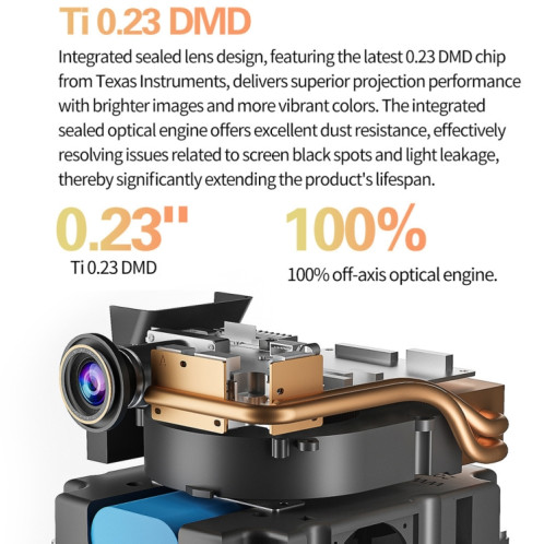 Projecteur sans fil 3D Wifi TOUMEI S8 1080P/4K DLP Android 11.OS Prise UE ST1003385-025