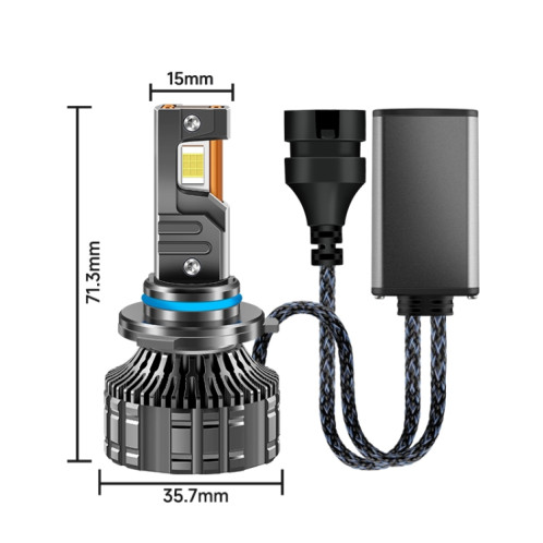 Phare LED 95 W à trois tubes en cuivre en alliage d'aluminium épais, ampoule : 9006 SH48021497-09