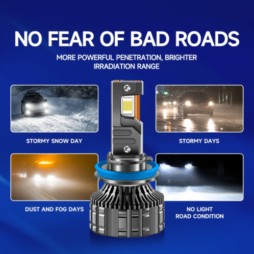 Phare LED 95 W à trois tubes en cuivre en alliage d'aluminium épais, ampoule : 9006 SH48021497-09