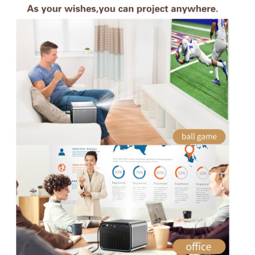 Projecteur Home Cinéma DLP TOUMEI X5 HD haute luminosité 1080P Projecteur Prise britannique (gris) ST903A1578-016