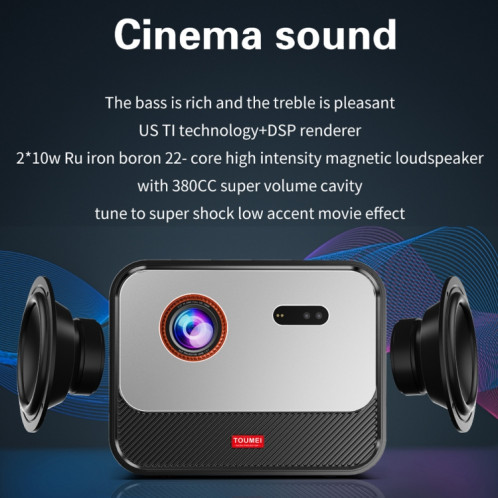 Projecteur Home Cinéma DLP TOUMEI X5 HD haute luminosité 1080P Projecteur Prise britannique (gris) ST903A1578-016
