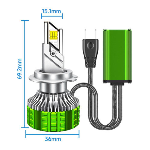 Phare de voiture étanche à LED 100 W à double tube en cuivre en alliage d'aluminium, ampoule : 9006 SH6002828-09