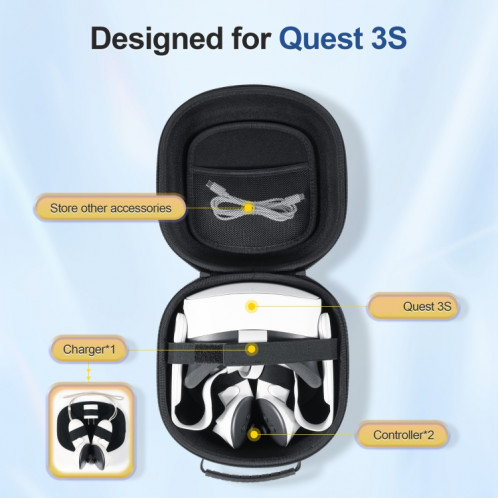 For Meta Quest 3S STARTRC GAMES Oxford Cloth Handheld Storage Bag(Transparent) SS401C717-08