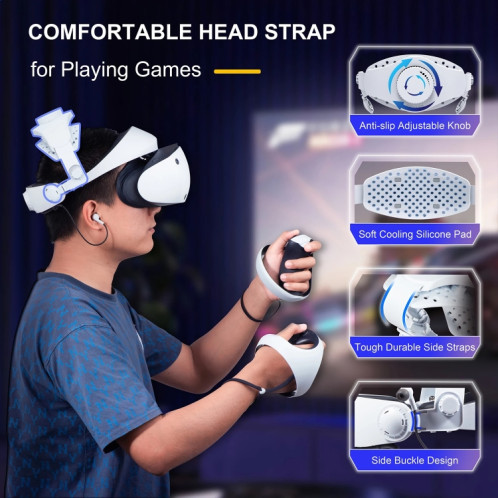 DEVASO pour PlayStation VR 2 Elite Bandeau antidérapant confortable réduisant le poids (blanc) SD301A1693-09