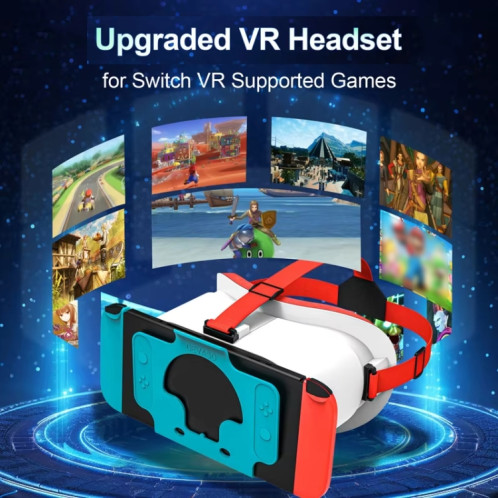 Lunettes de réalité virtuelle DEVASO compatibles avec Switch / Switch OLED Gaming Console (blanc bleu) SD001B1861-08