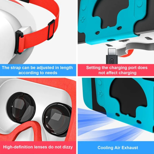 Lunettes de réalité virtuelle DEVASO compatibles avec Switch / Switch OLED Gaming Console (blanc bleu) SD001B1861-08