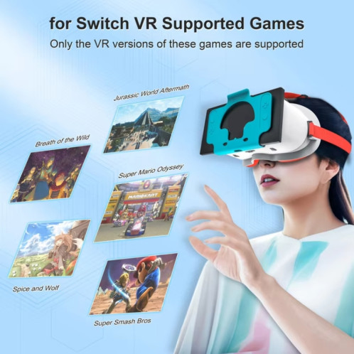 Lunettes de réalité virtuelle DEVASO compatibles avec Switch / Switch OLED Gaming Console (blanc bleu) SD001B1861-08