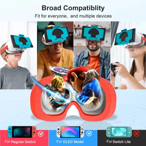 Lunettes de réalité virtuelle DEVASO compatibles avec Switch / Switch OLED Gaming Console (blanc bleu) SD001B1861-08