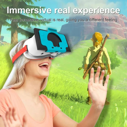 Lunettes de réalité virtuelle DEVASO compatibles avec Switch / Switch OLED Gaming Console (blanc bleu) SD001B1861-08