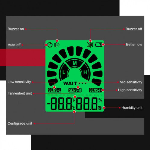Détecteur de fuite de gaz combustible et de méthane HABOTEST SH2928455-013