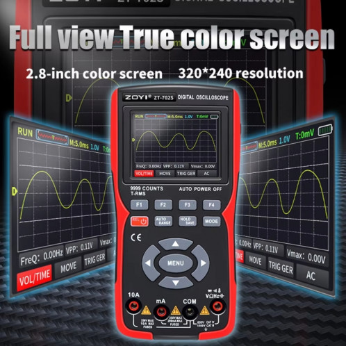 Oscilloscope numérique portatif multifonctionnel à écran couleur ZOYI (français) SZ101A976-09