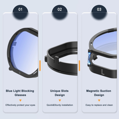 Pour PlayStation VR 2 DEVASO Lunettes 4 en 1 Lentille annulaire anti-rayures SD29951697-07