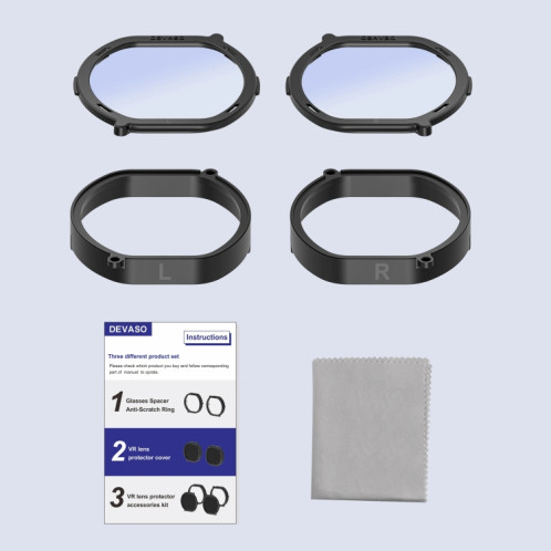 Pour PlayStation VR 2 DEVASO Lunettes 4 en 1 Lentille annulaire anti-rayures SD29951697-07