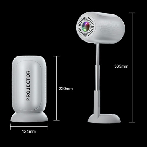 TS-6 Android 11 WiFi6 4K Mini projecteur à cardan caché Prise britannique (blanc) SH603A518-015