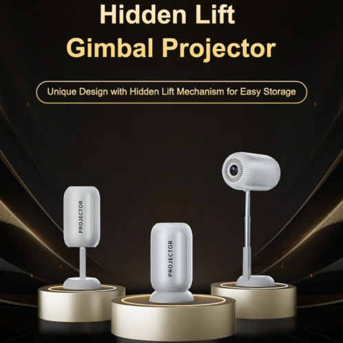 Mini projecteur TS-6 Android 11 WiFi6 4K à cardan caché avec prise AU (blanc) SH604A989-015